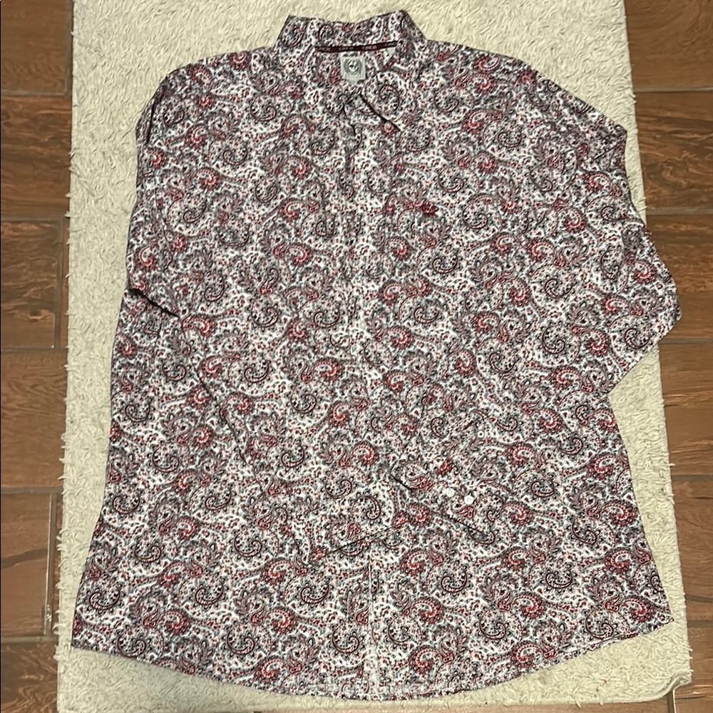 Cinch Red Dress Shirt with Paisley Pattern